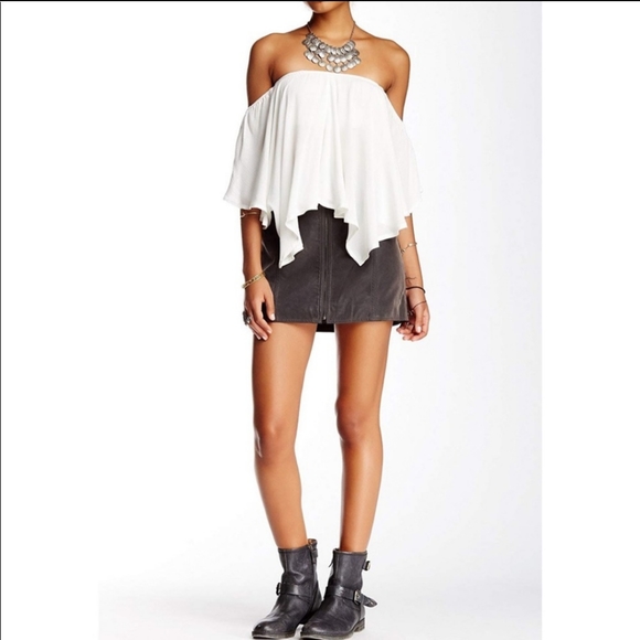 ✨50% OFF✨ NWT Free People vegan suede moto skirt - Picture 2 of 10